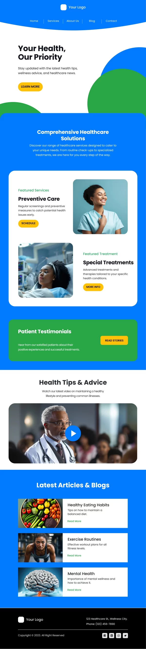 Healthcare Connect Newsletter Template - Light Theme - EmailBlu