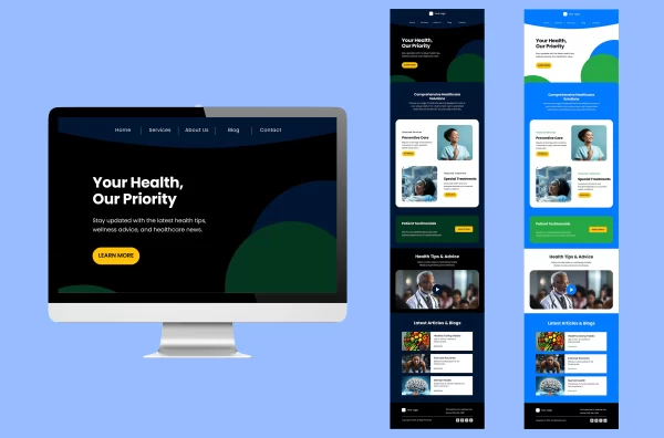 Mockup - Healthcare Connect Newsletter Template - Dark Theme - EmailBlu